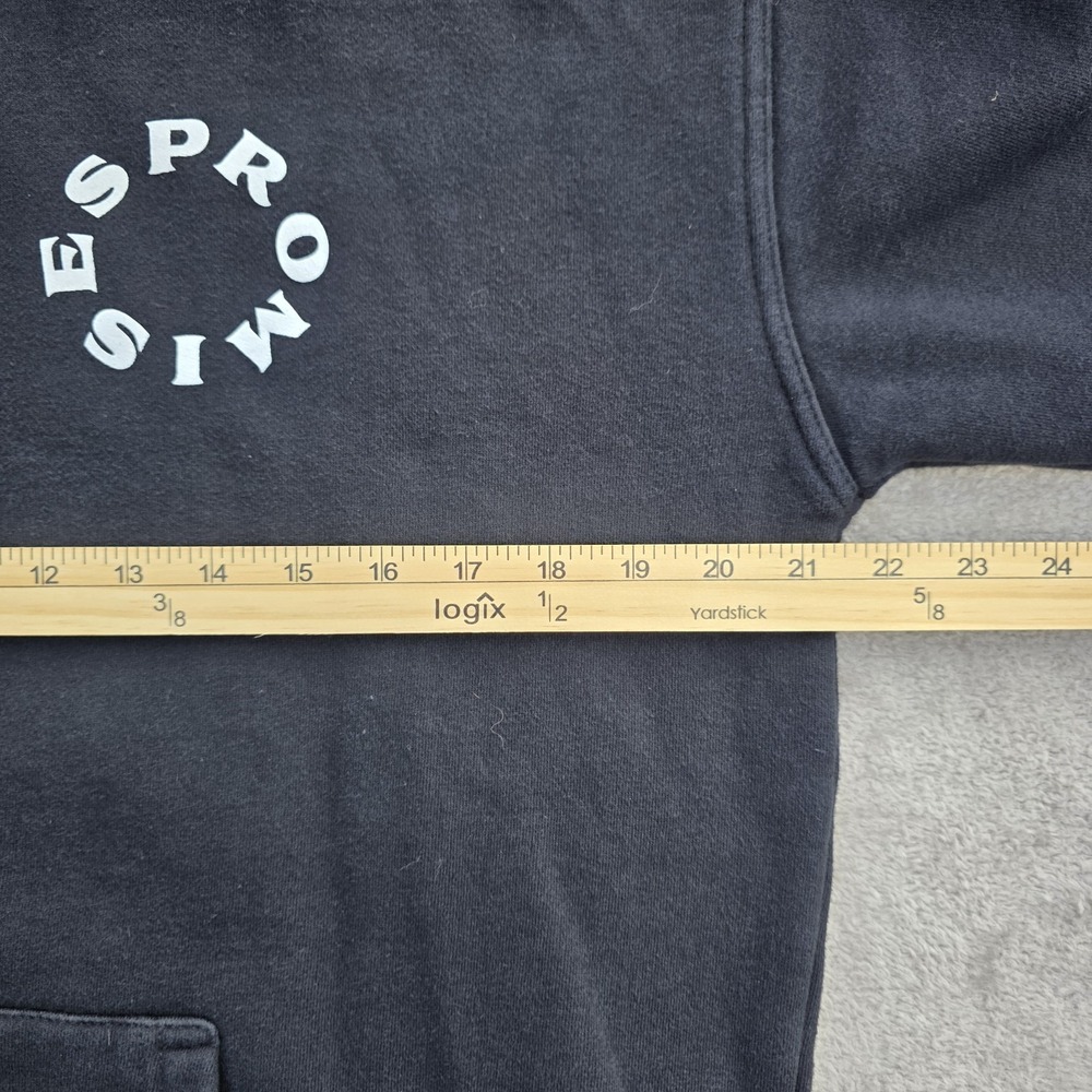 Broken Promises Hoodie Mens Medium Black Green Flaming Skull Problems Pullover - Picture 5 of 11